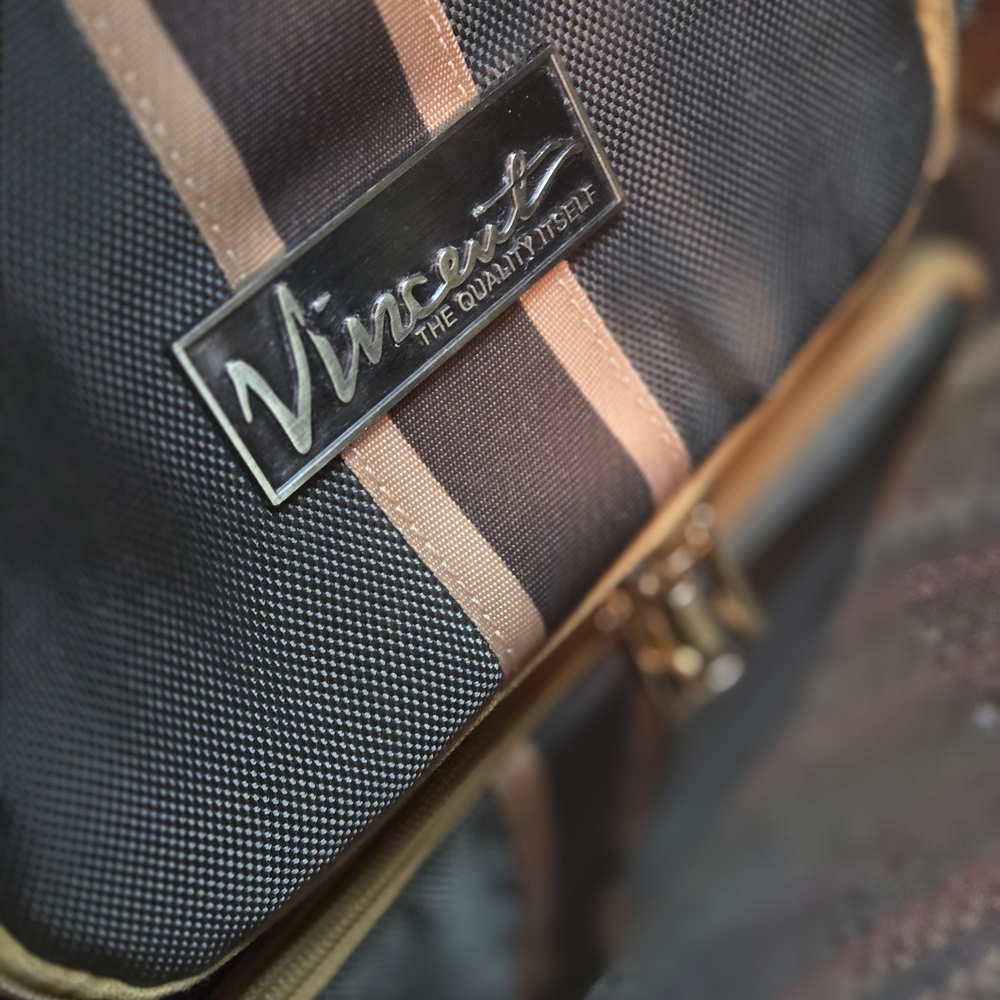Vincent Hunter Green and Tan Backpack